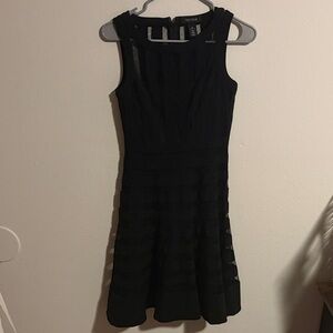 White House Black Market Black Sleeveless A-Line Dress
